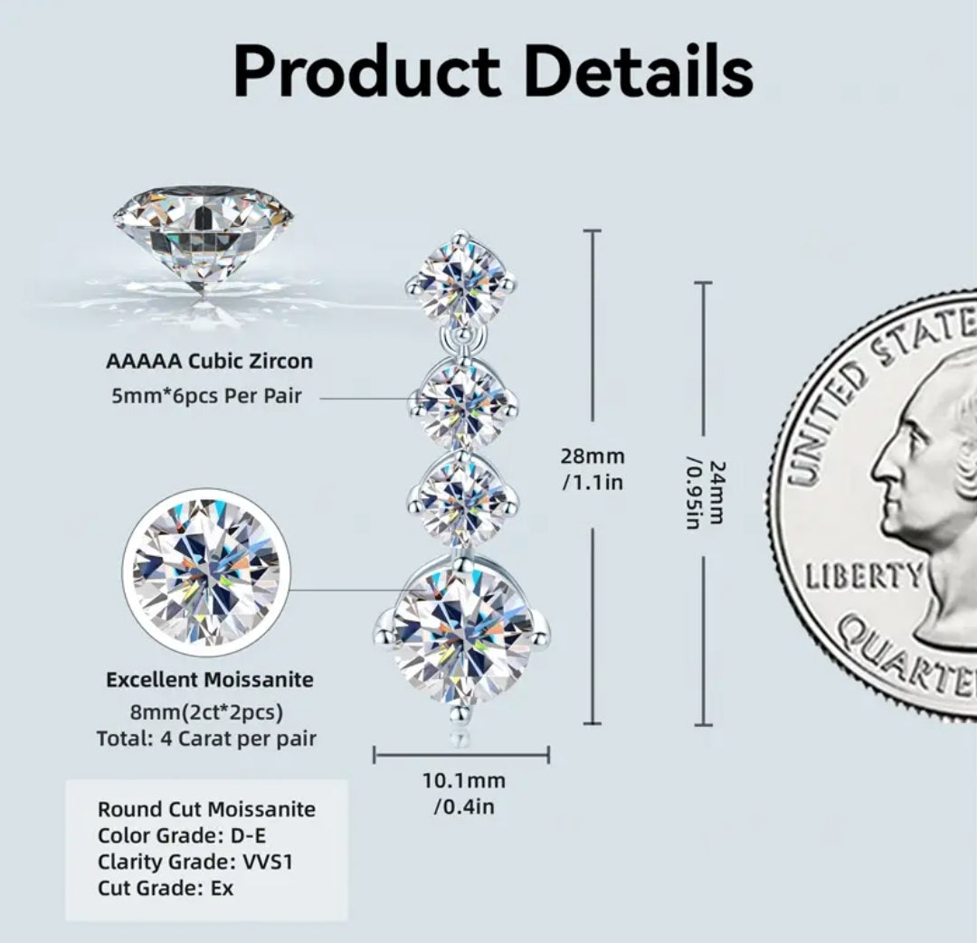 Moissanite stud earrings