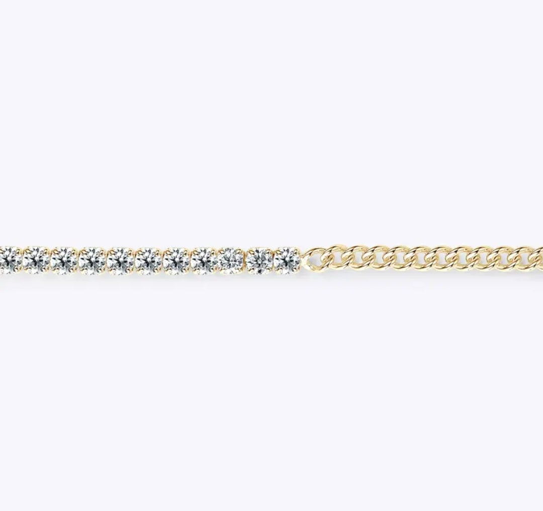3mm*22pcs moissanite silver bracelet