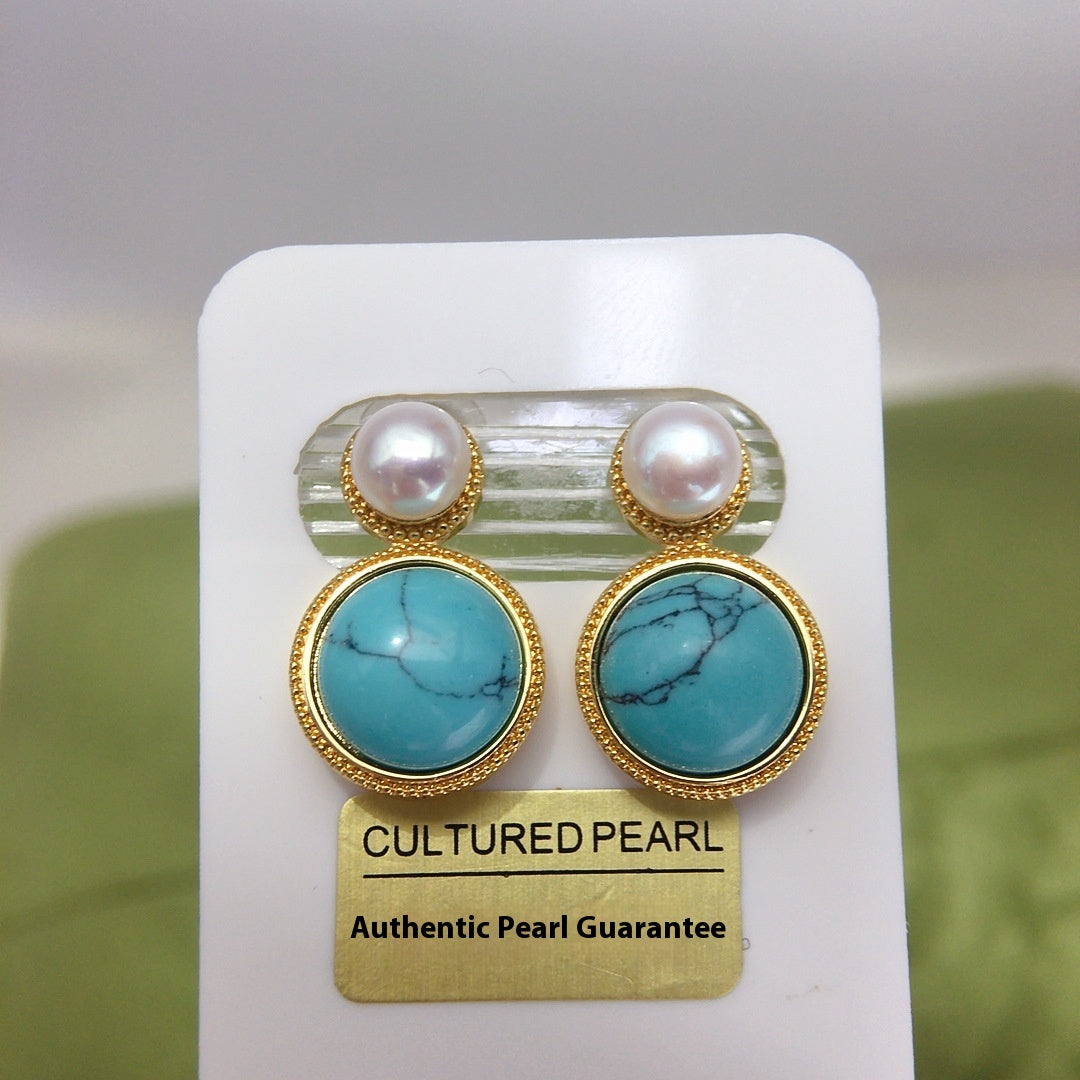 Handmade Natural Freshwater Pearl Earrings.