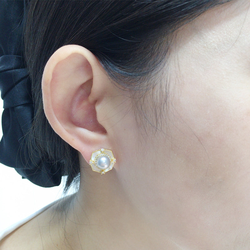 Handmade Natural Freshwater Pearl Earrings.