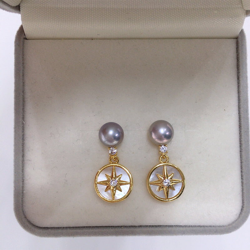 Handmade Natural Freshwater Pearl Earrings.