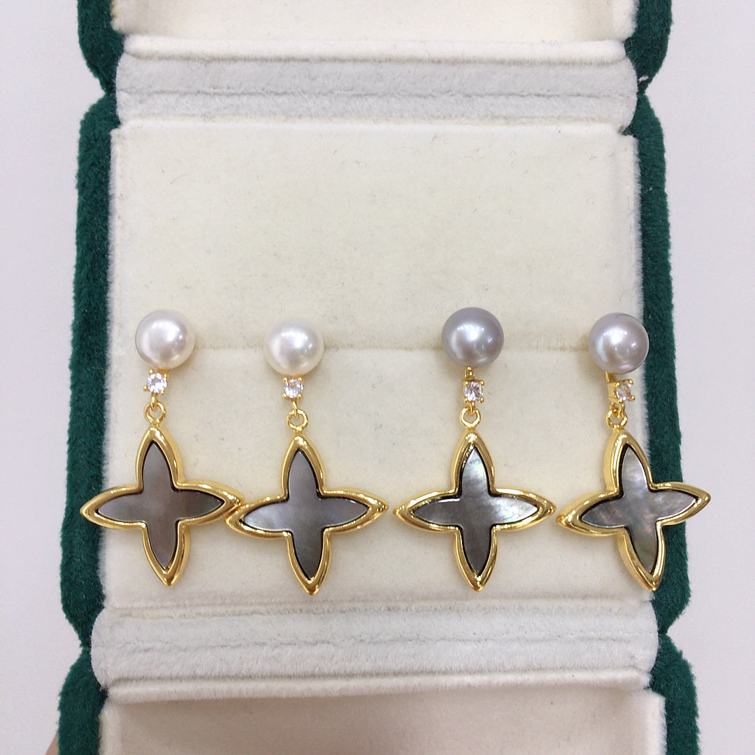 Handmade Natural Freshwater Pearl Earrings.