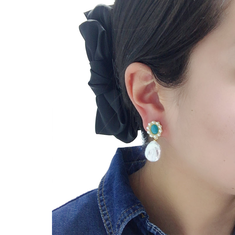 Handmade Natural Freshwater Pearl Earrings.
