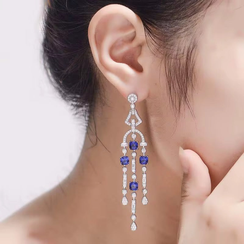 4.8ct Real Sapphire Earrings