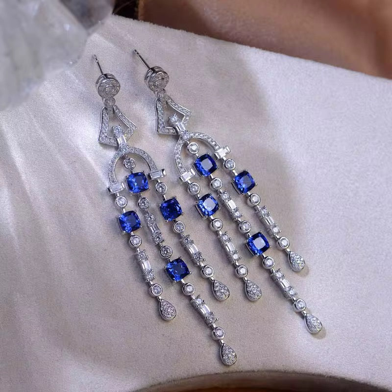 4.8ct Real Sapphire Earrings