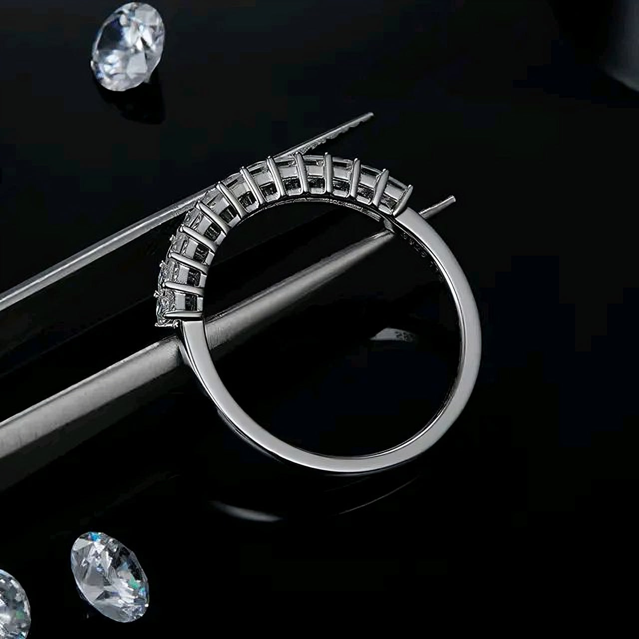 2mm multi Moissanite Ring