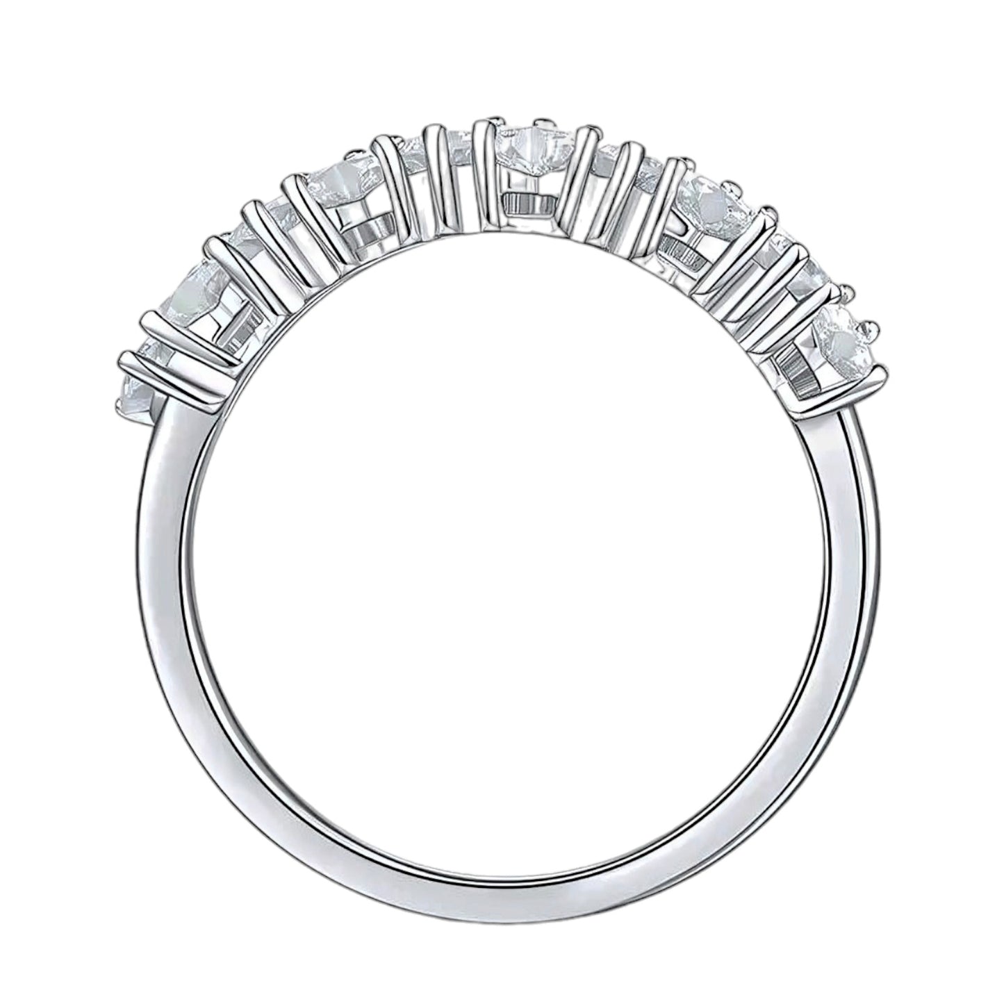 0.1ct heart cut multi Moissanite Ring