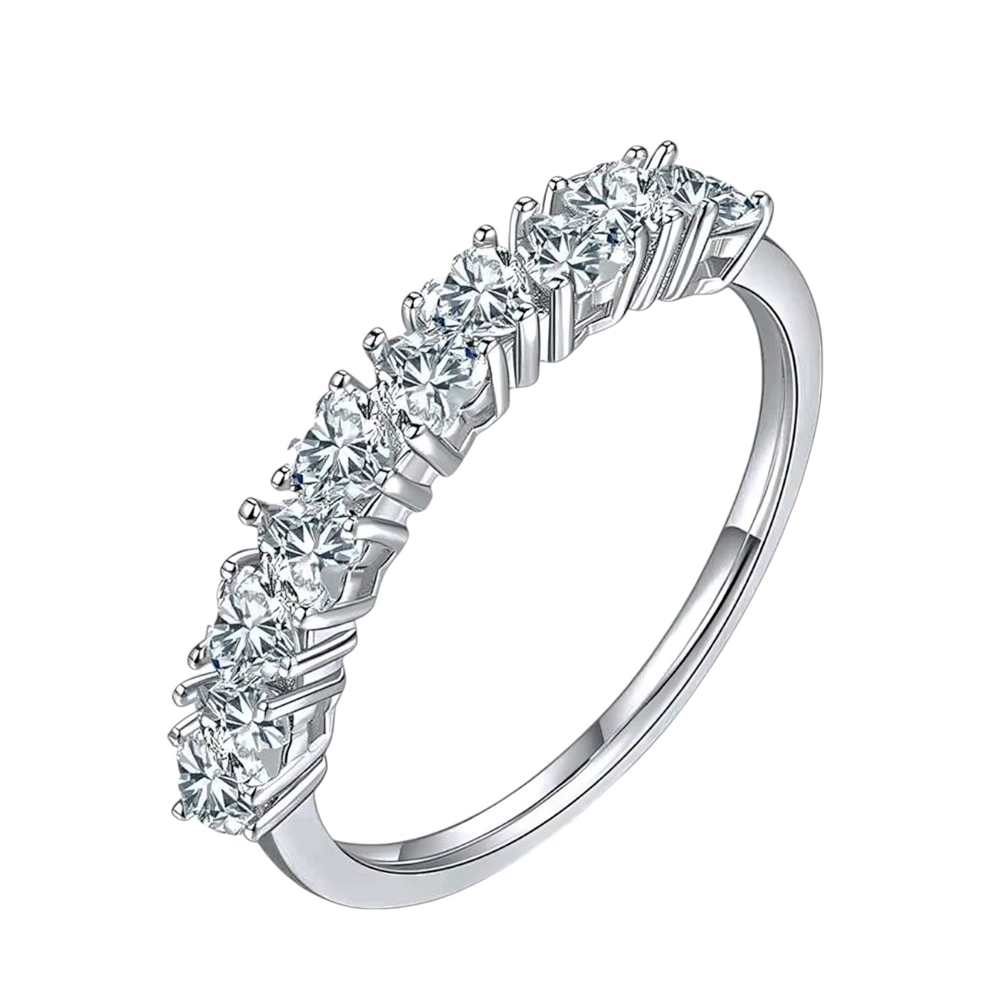 0.1ct heart cut multi Moissanite Ring