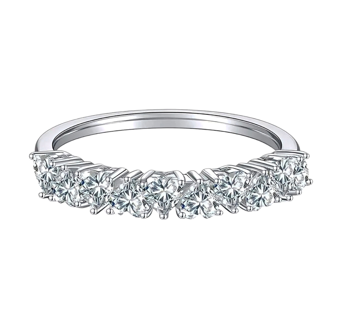 0.1ct heart cut multi Moissanite Ring