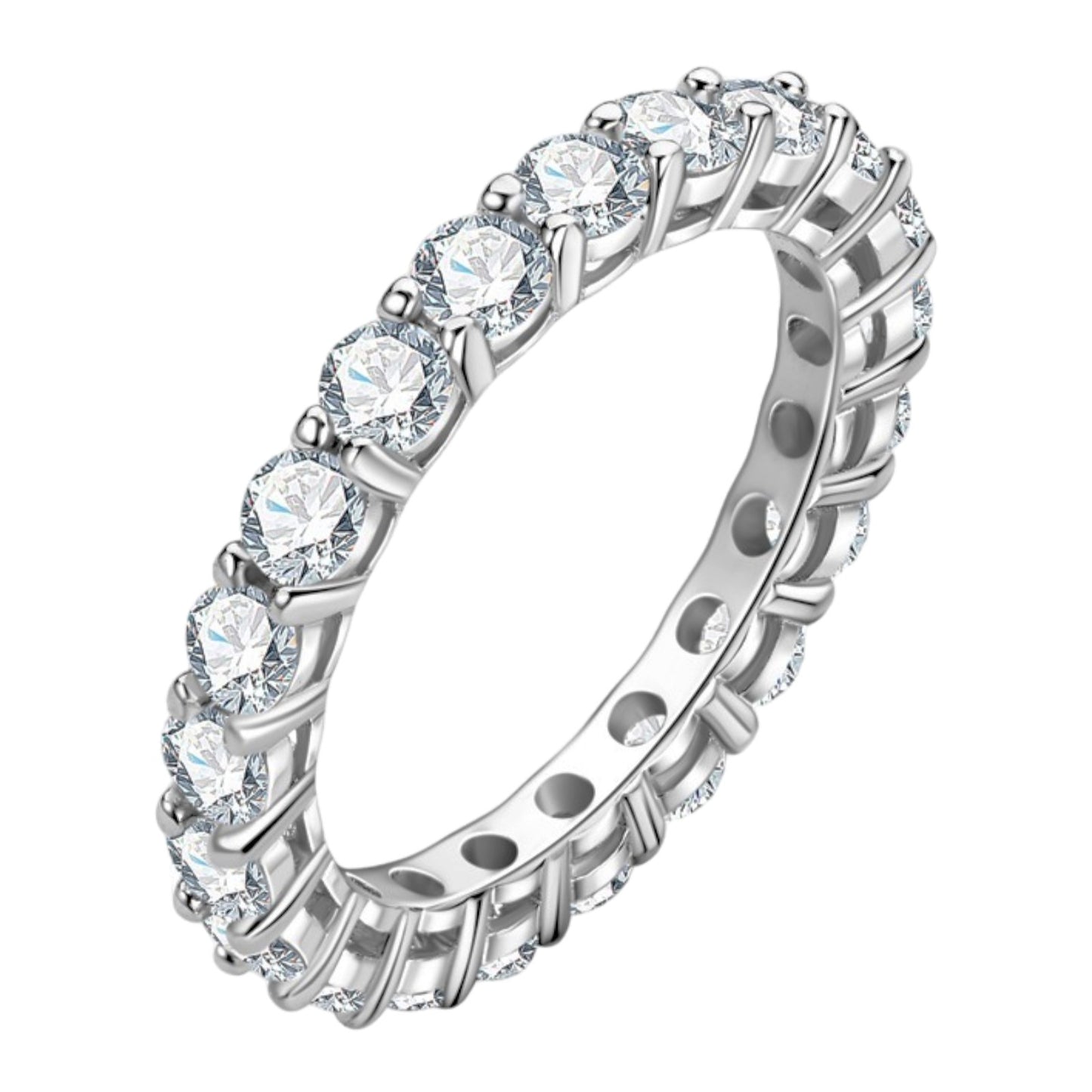 3mm and 5mm multi Moissanite Ring