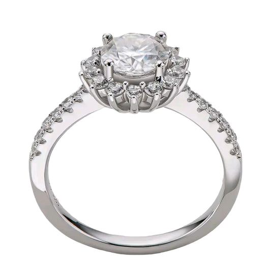 1ct sunflower shaped Moissanite Ring