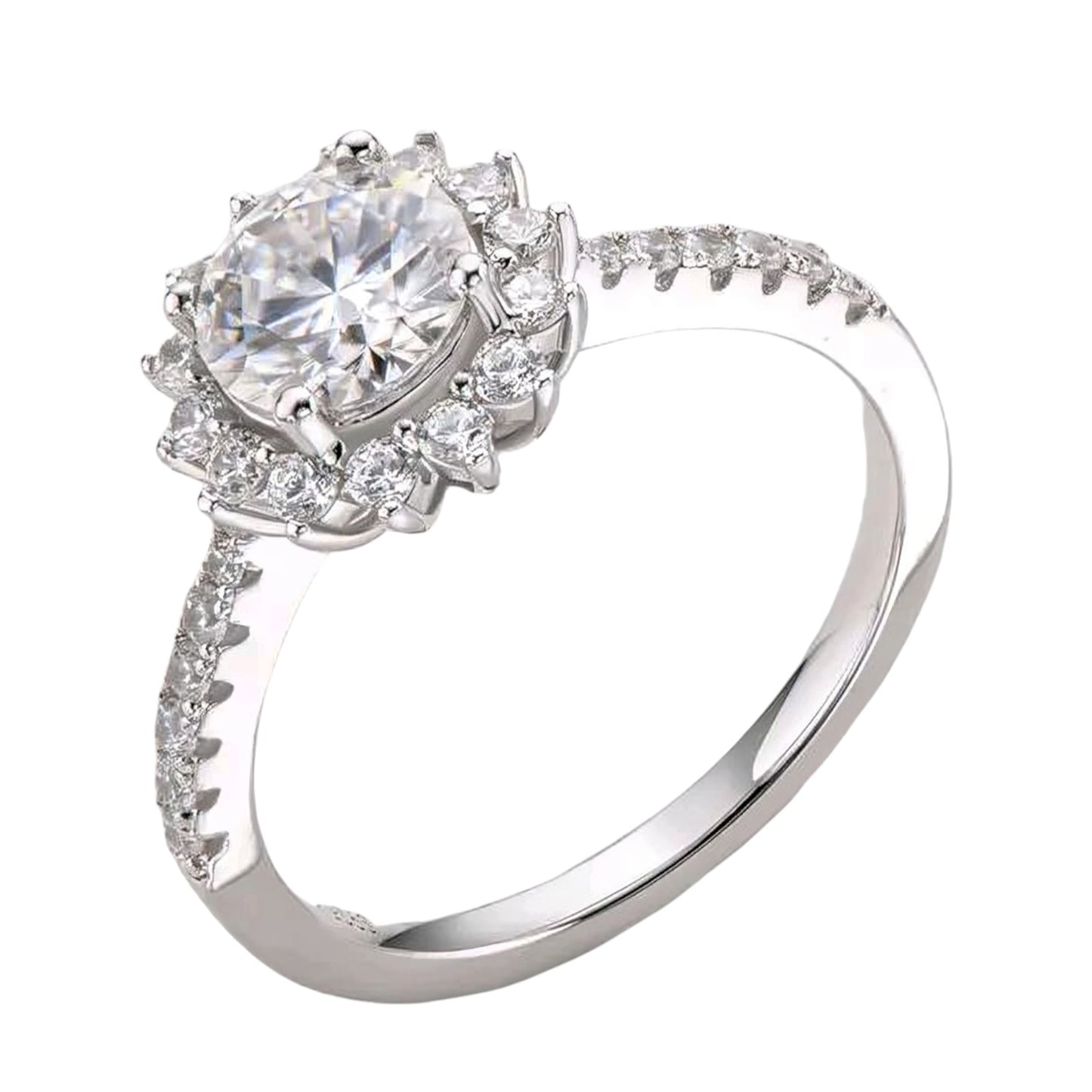 1ct sunflower shaped Moissanite Ring