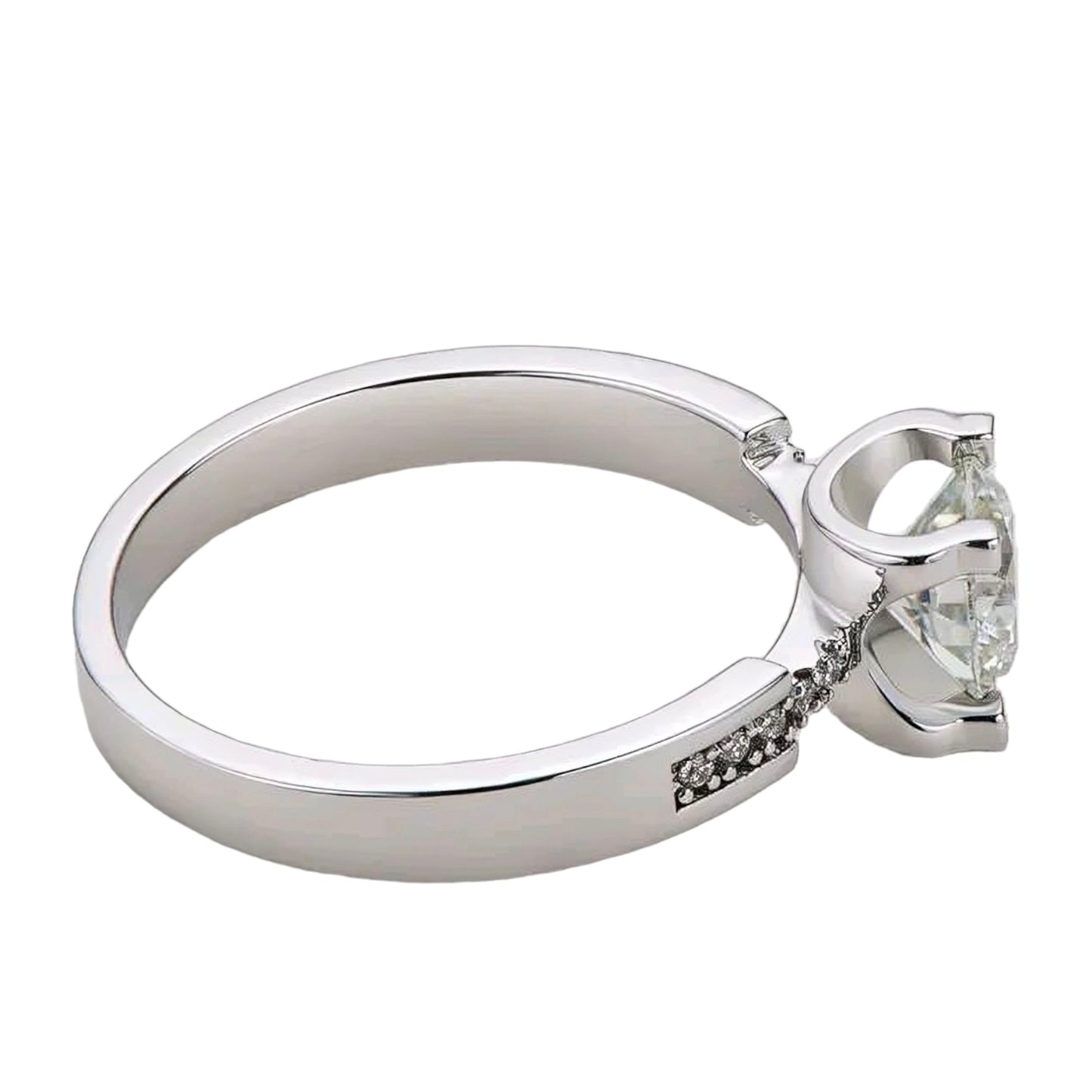 1ct 6.5mm Moissanite Ring