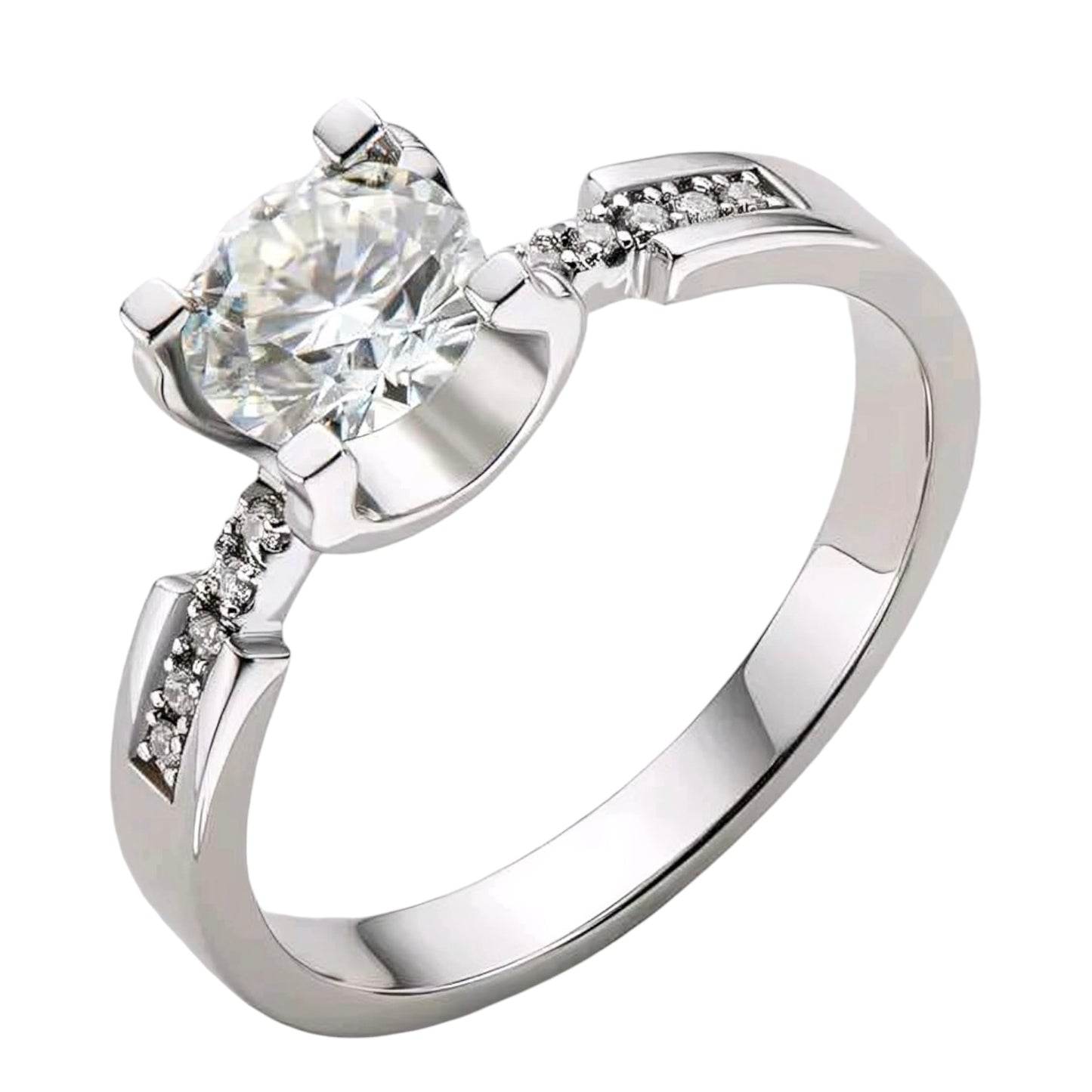 1ct 6.5mm Moissanite Ring