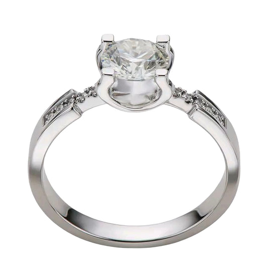 1ct 6.5mm Moissanite Ring