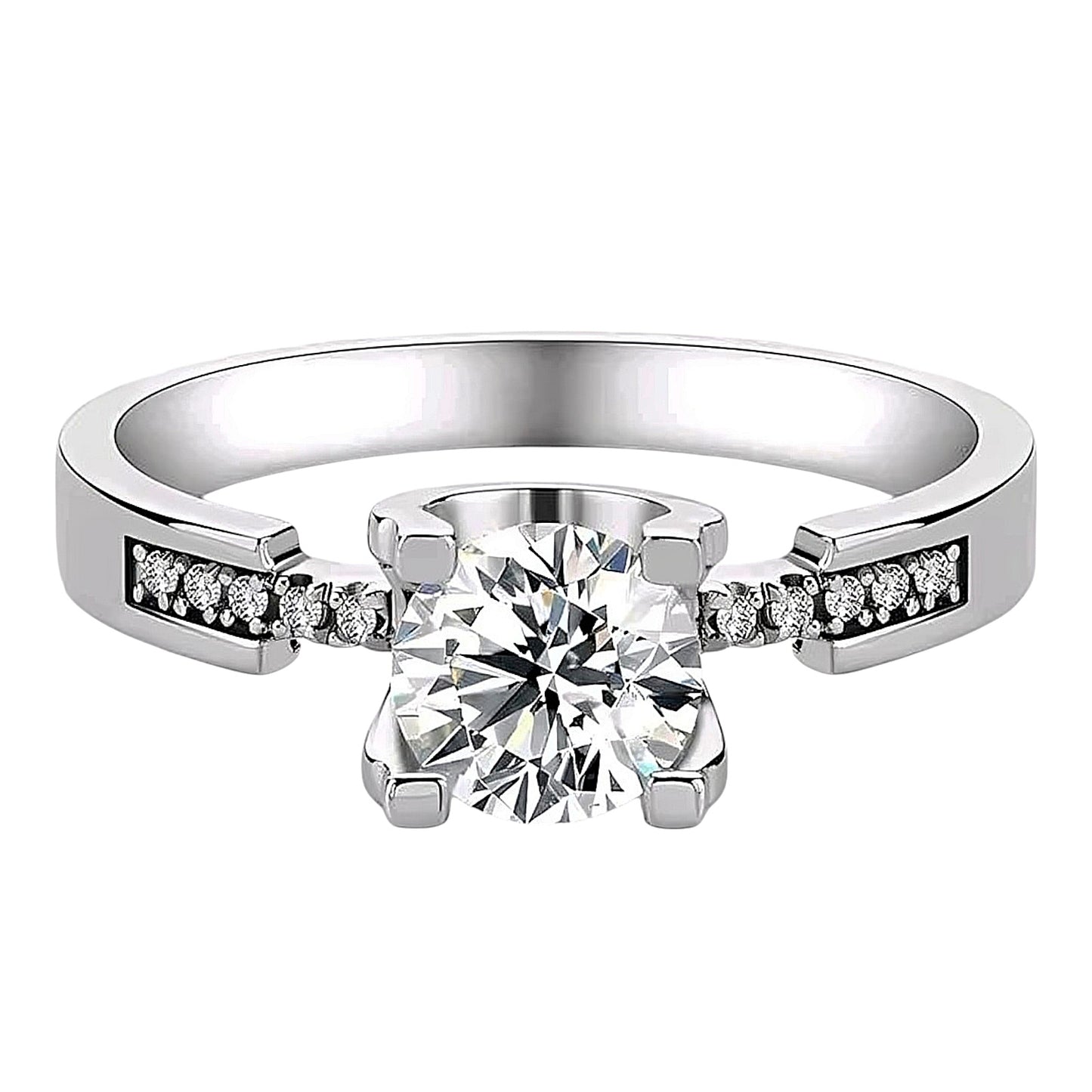 1ct 6.5mm Moissanite Ring