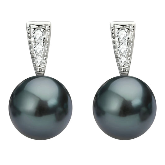 Tahitian black pearl earrings