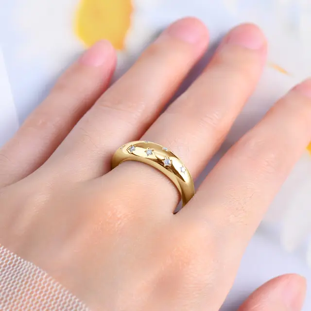 Star moissanite ring