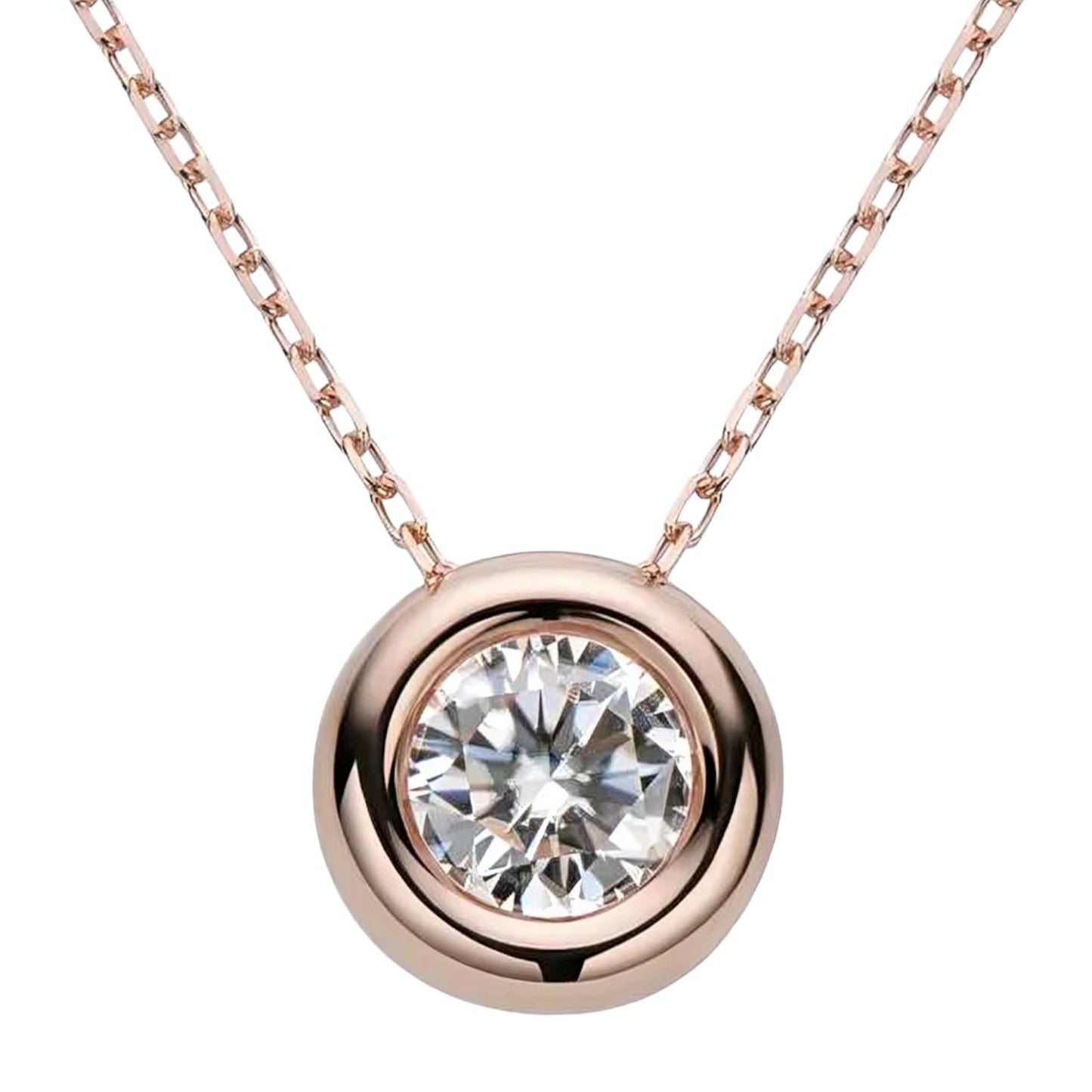 1ct round Moissanite pendant necklace
