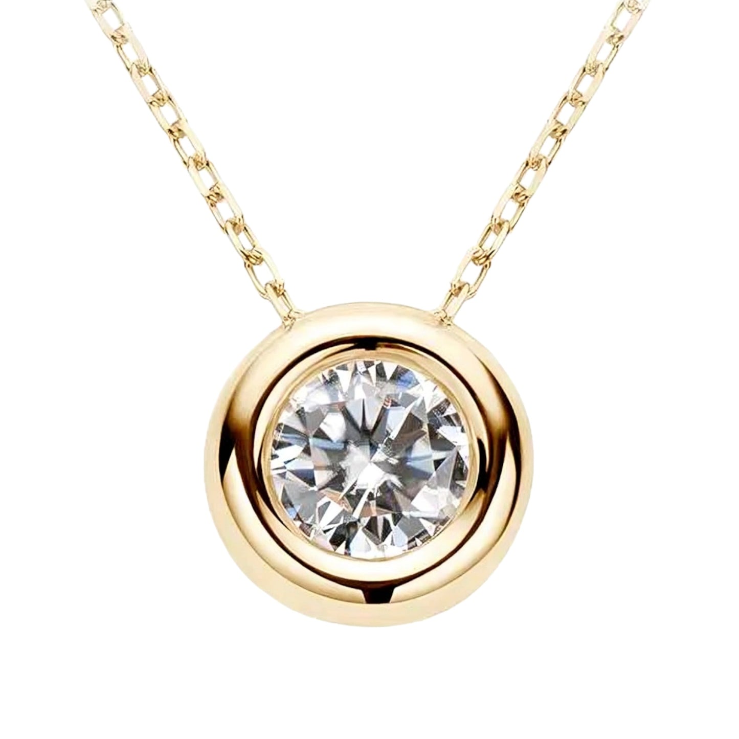 1ct round Moissanite pendant necklace
