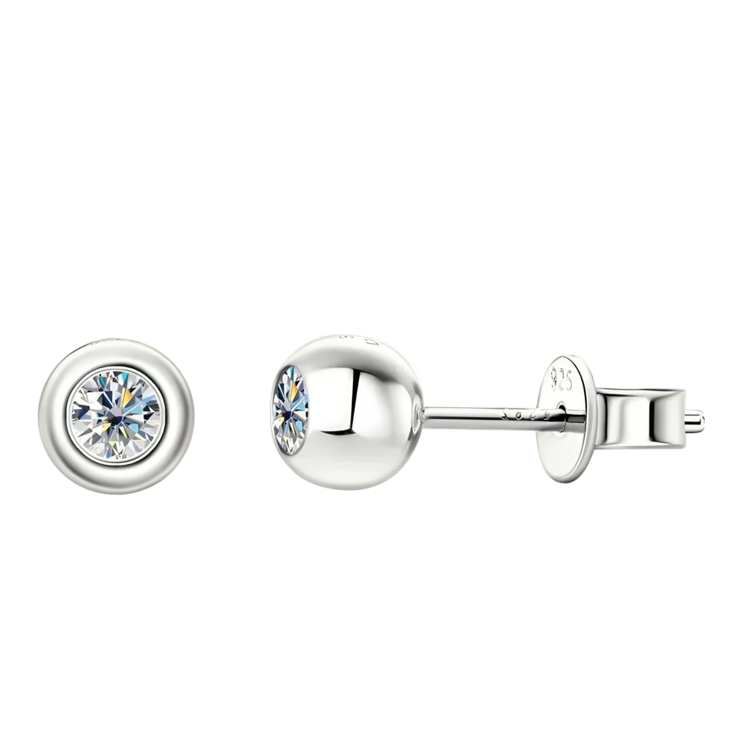 Earrings with 3.5mm moissanite stones