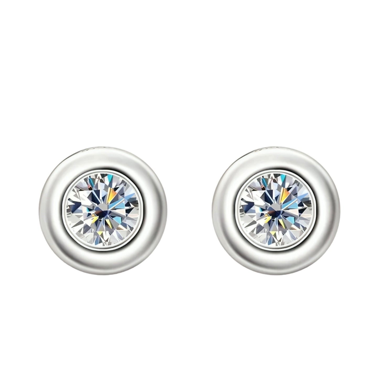Earrings with 3.5mm moissanite stones