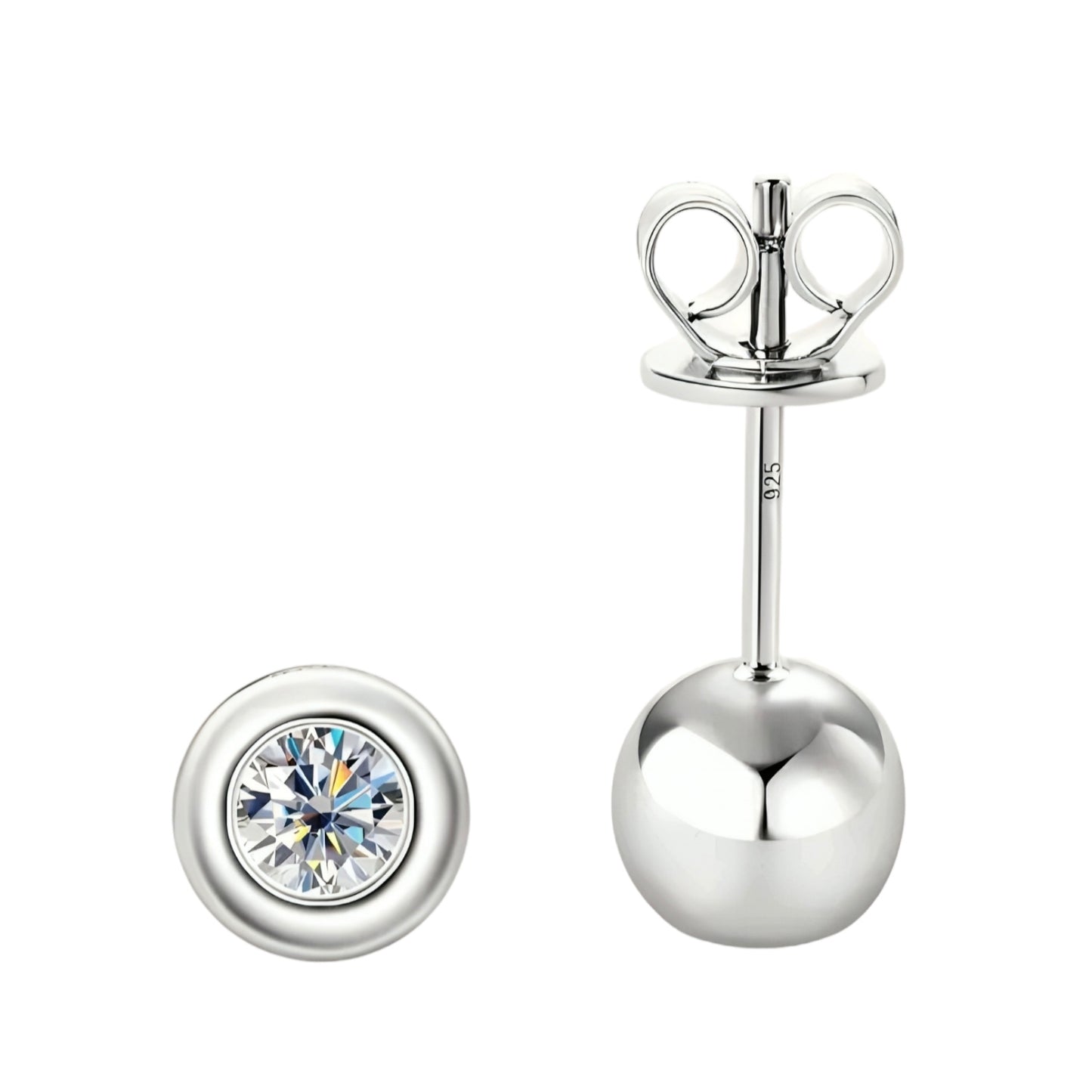 Earrings with 3.5mm moissanite stones