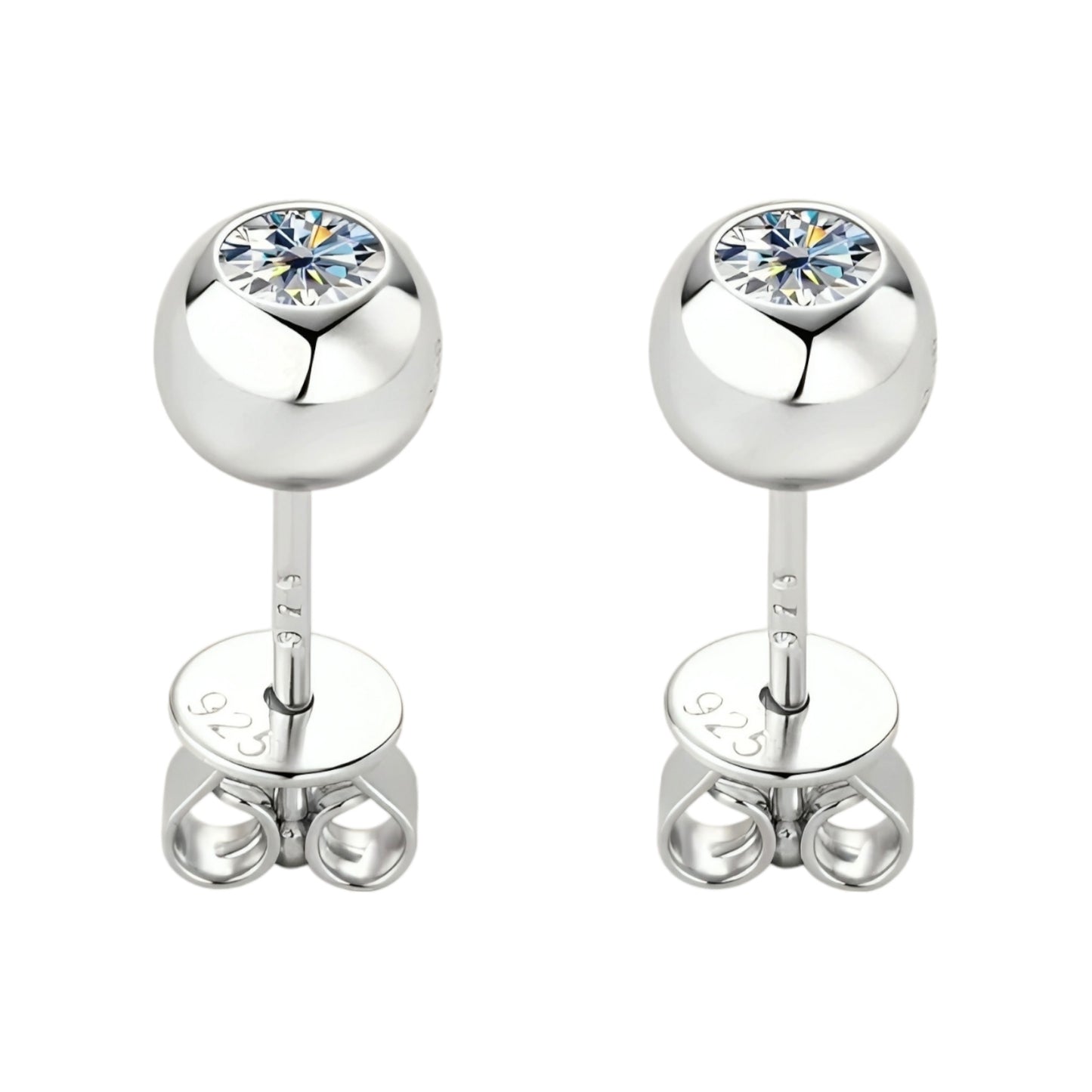 Earrings with 3.5mm moissanite stones