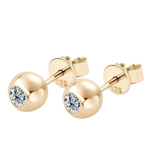 Earrings with 3.5mm moissanite stones