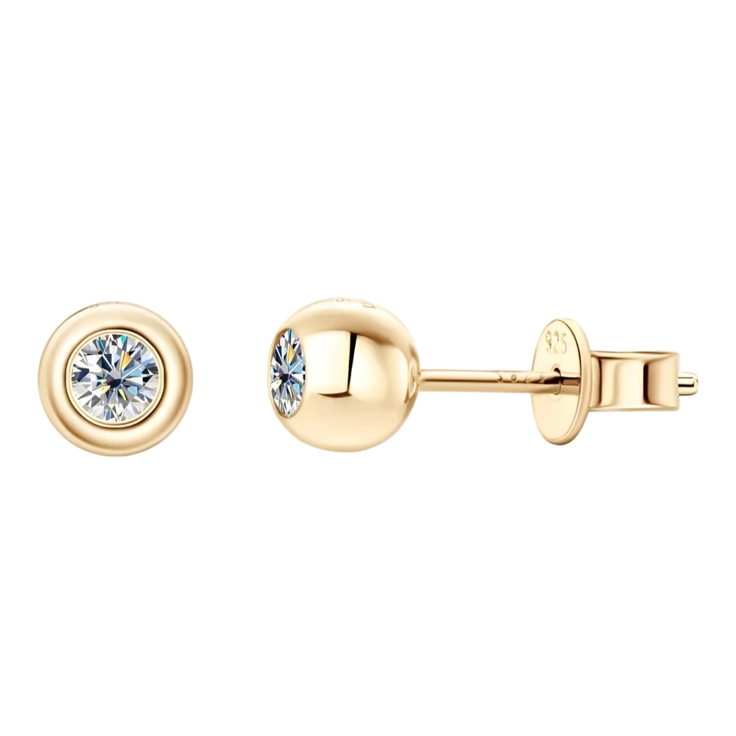 Earrings with 3.5mm moissanite stones