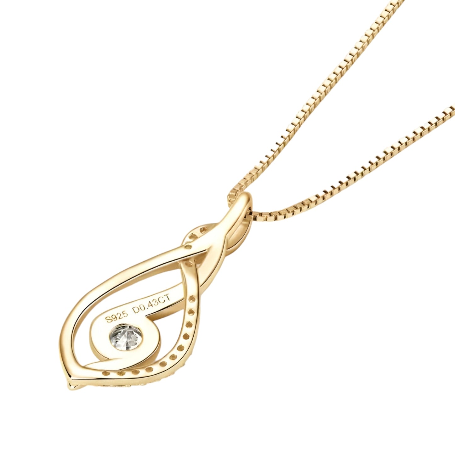 4mm twist Moissanite pendant necklace