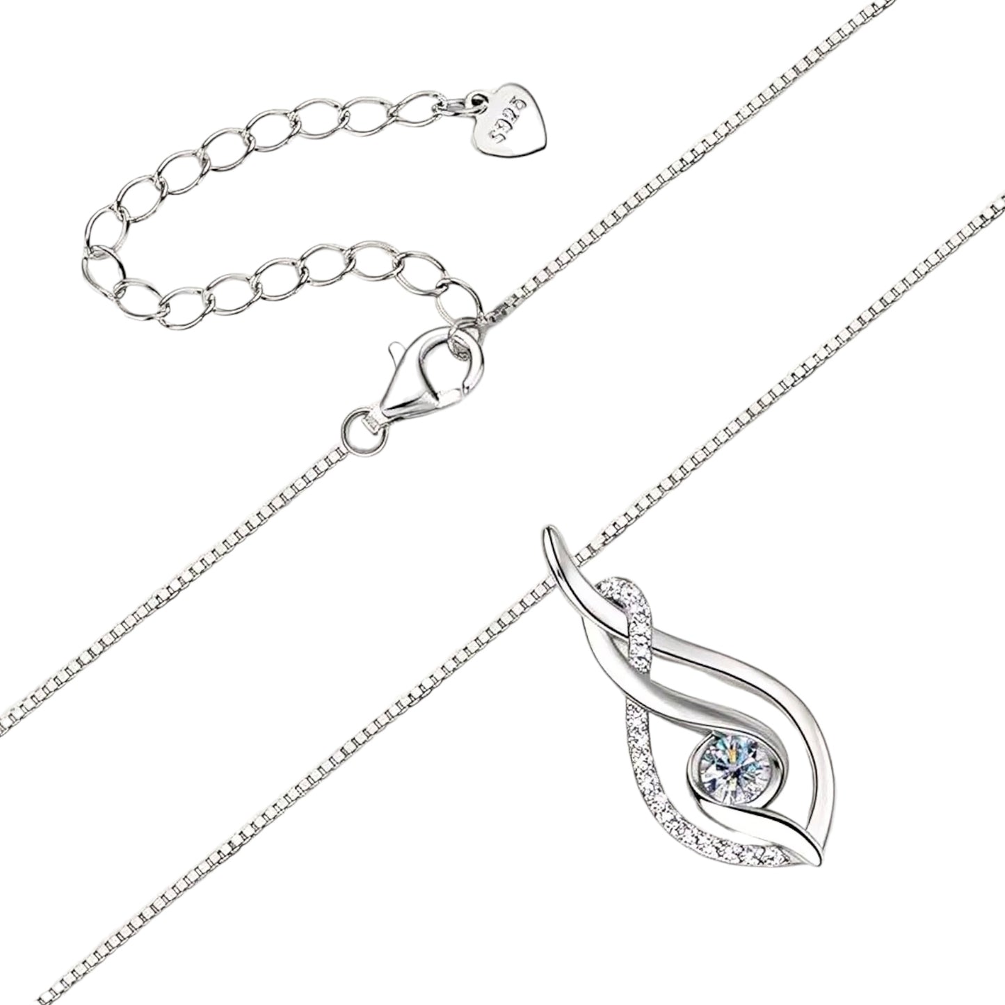 4mm twist Moissanite pendant necklace