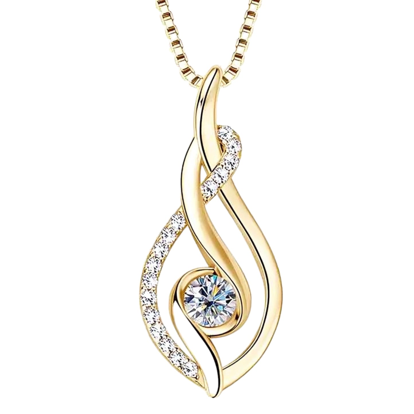 4mm twist Moissanite pendant necklace