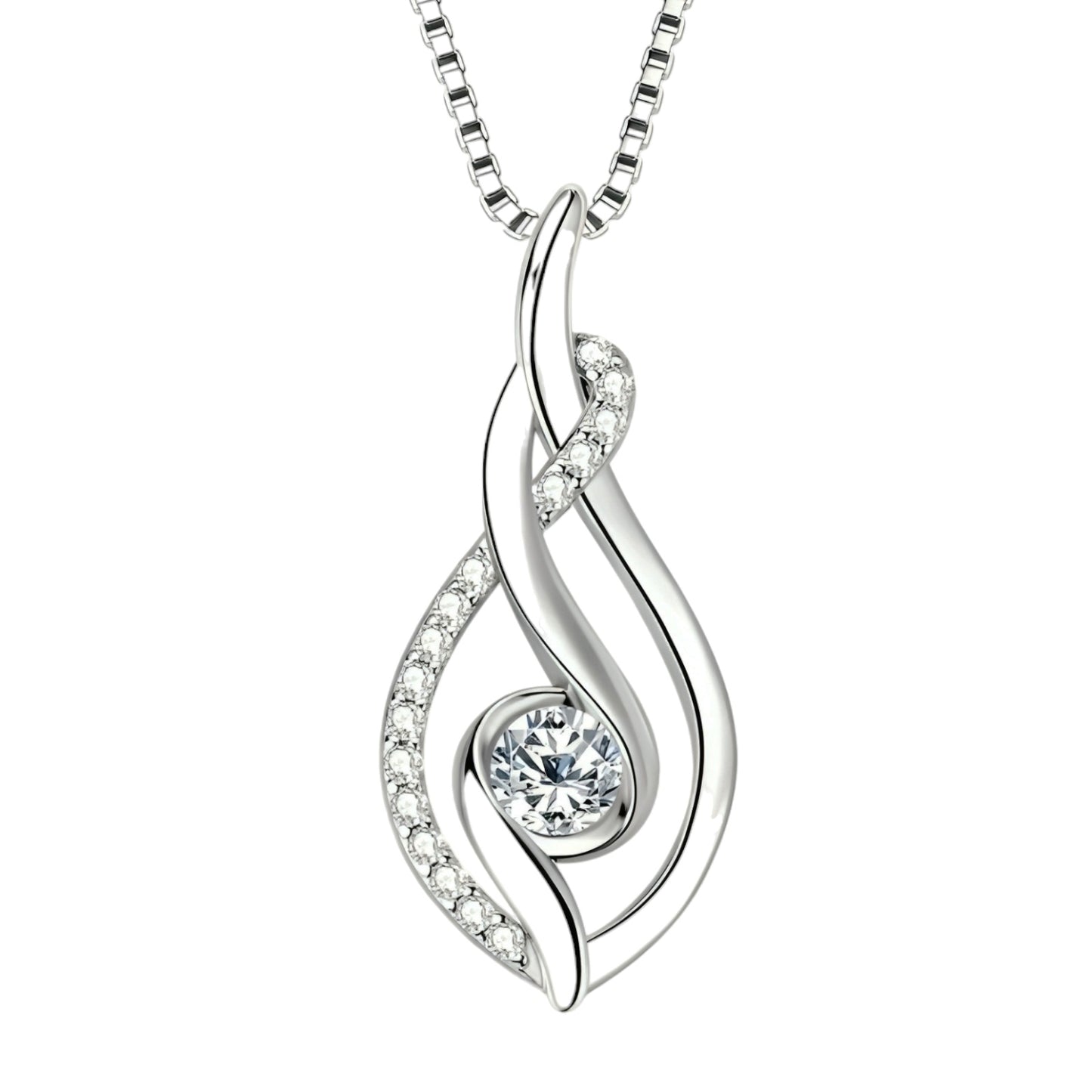 4mm twist Moissanite pendant necklace