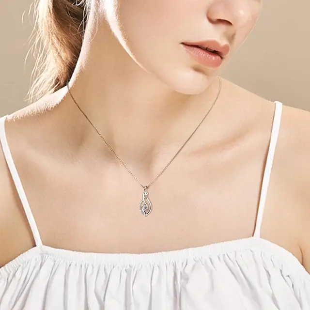 4mm twist Moissanite pendant necklace