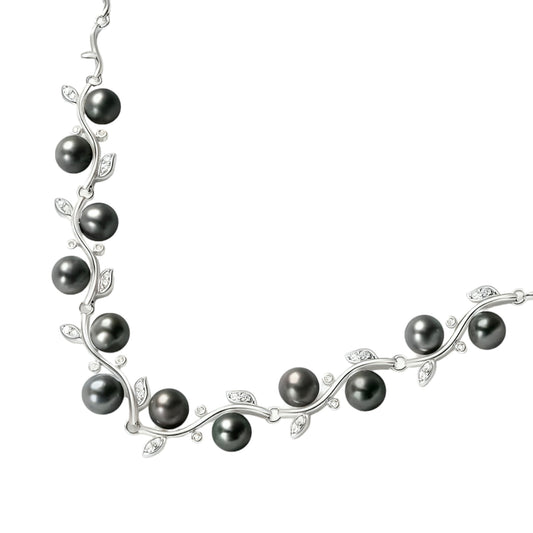 6mm black pearl pendant necklace