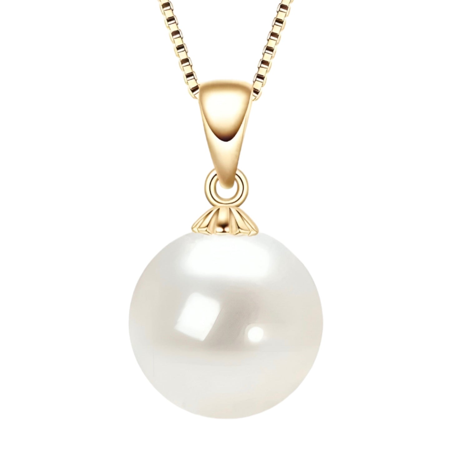 9-10mm white pearl pendant necklace