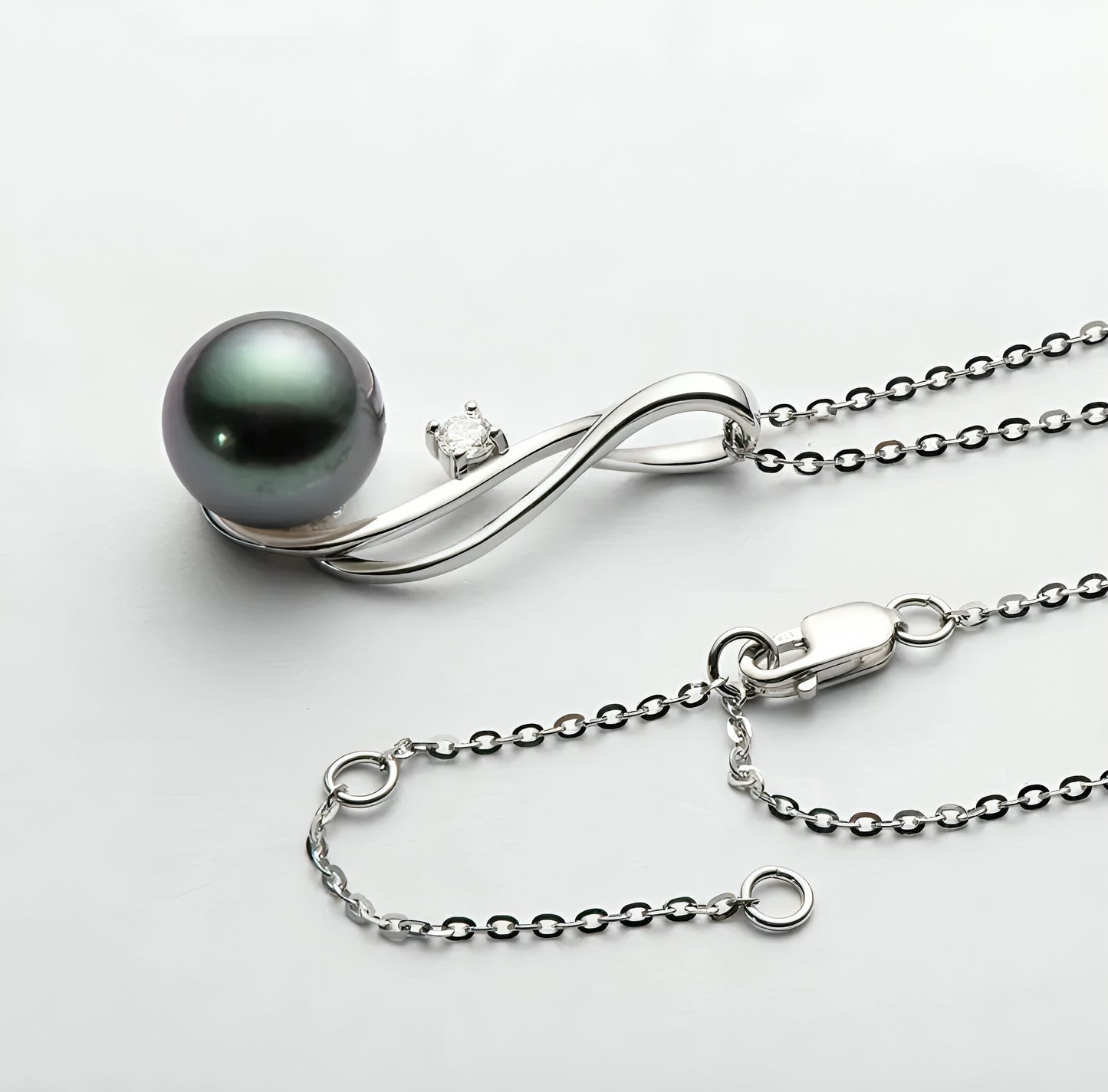 10mm unique black pearl pendant necklace