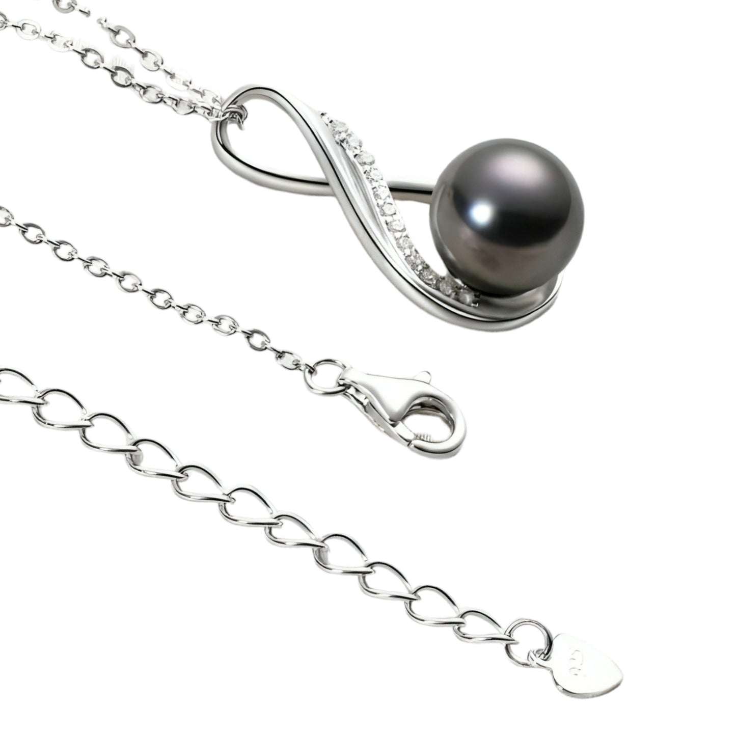 10mm twisted round pearl pendant necklace