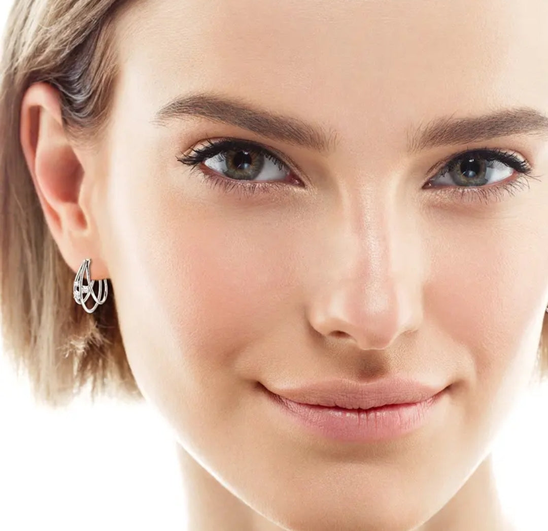 Split hoop moissanite earrings