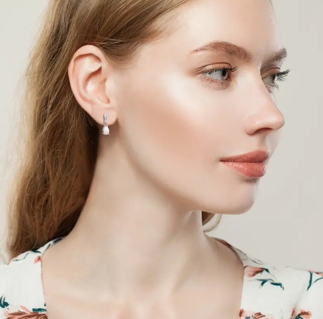 5*7mm unique Synthetic Opal earrings