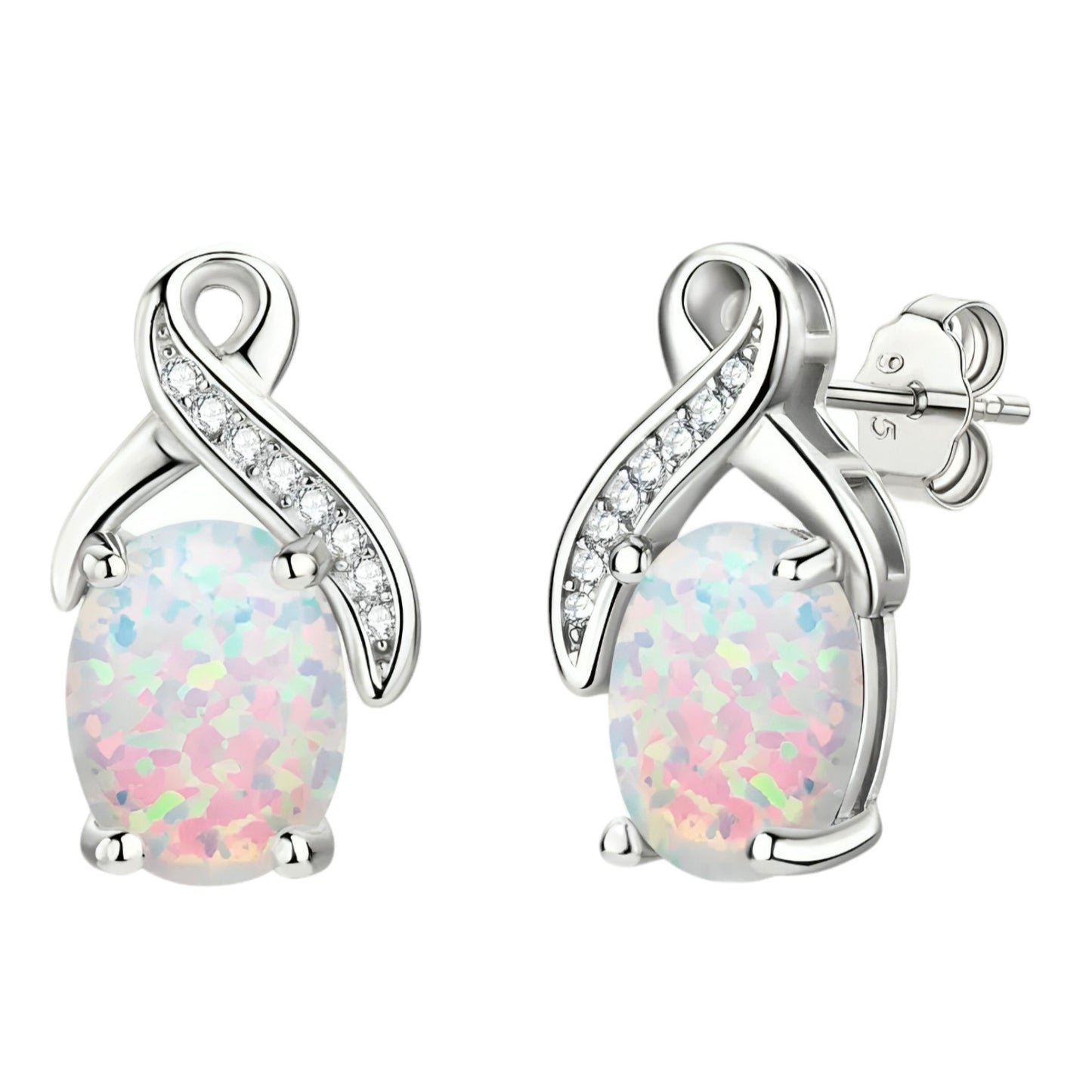 9*7mm Synthetic Opal earrings