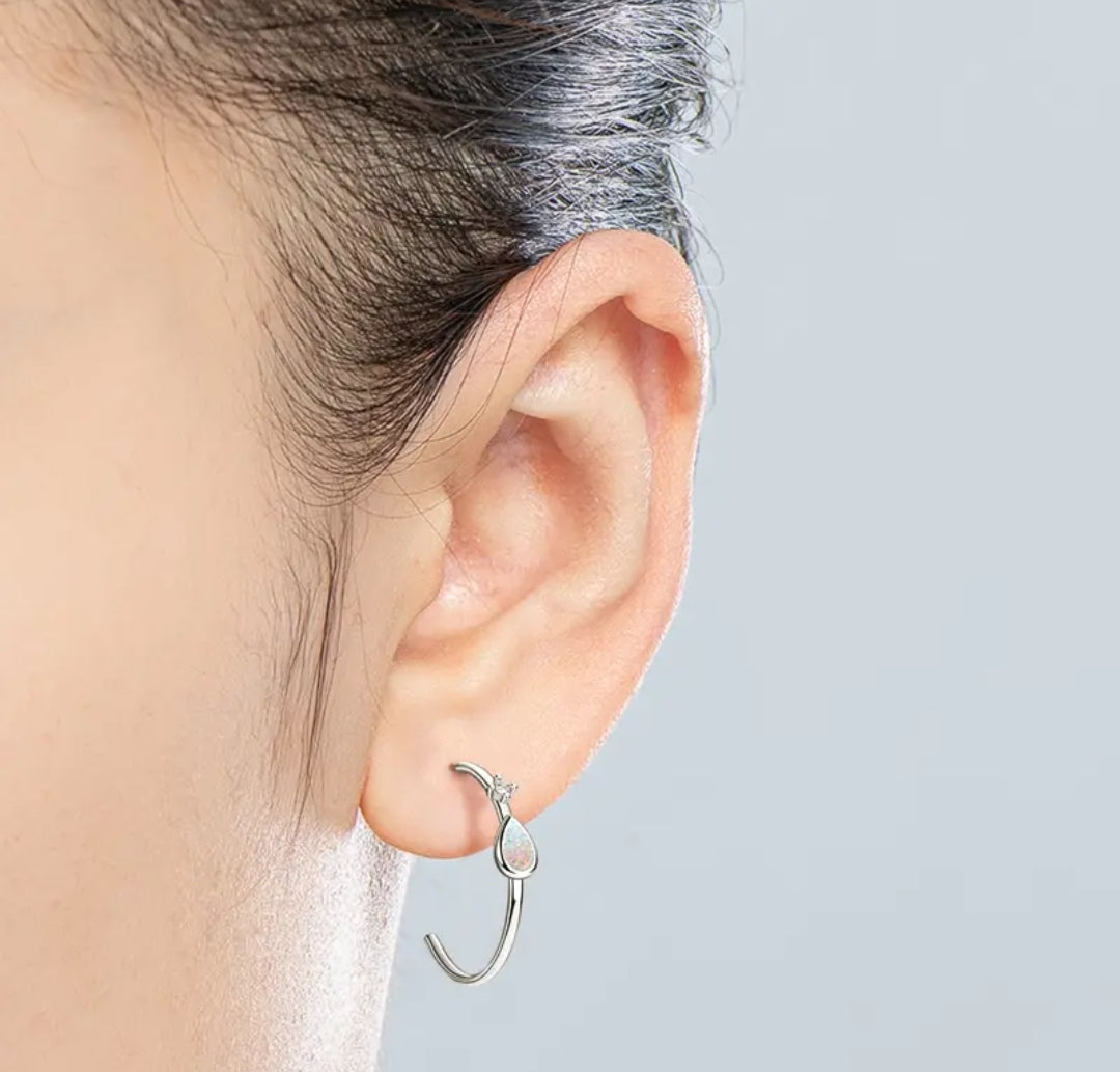 3*5mm pear shaped Synthetic Opal earrings