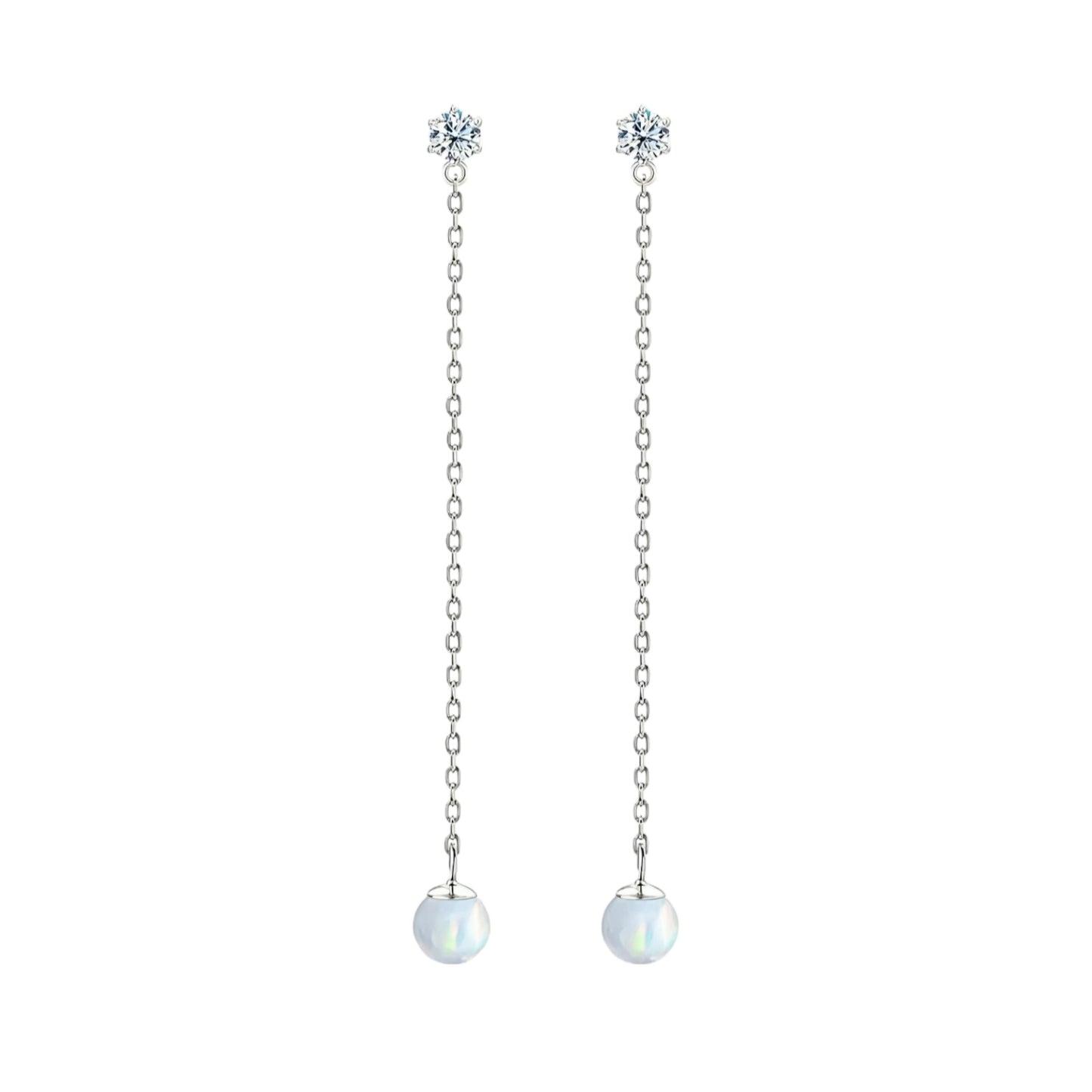8mm round Synthetic Opal earrings