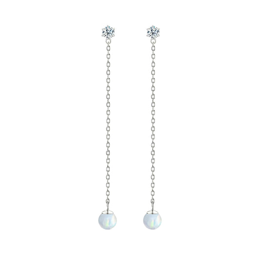 8mm round Synthetic Opal earrings