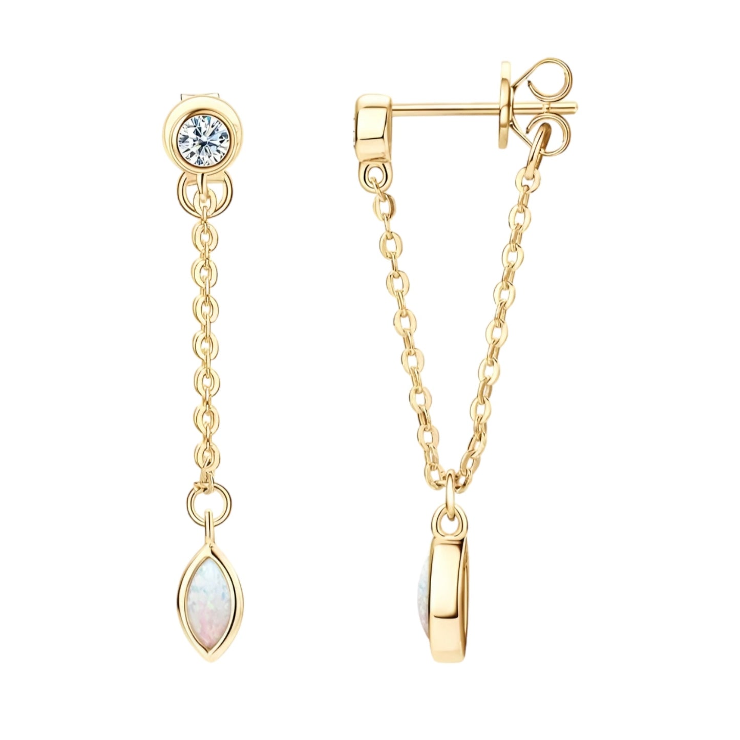 3*6mm unique Synthetic Opal earrings