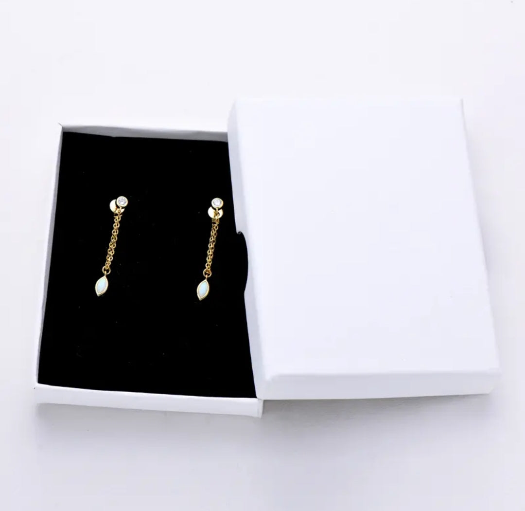 3*6mm unique Synthetic Opal earrings