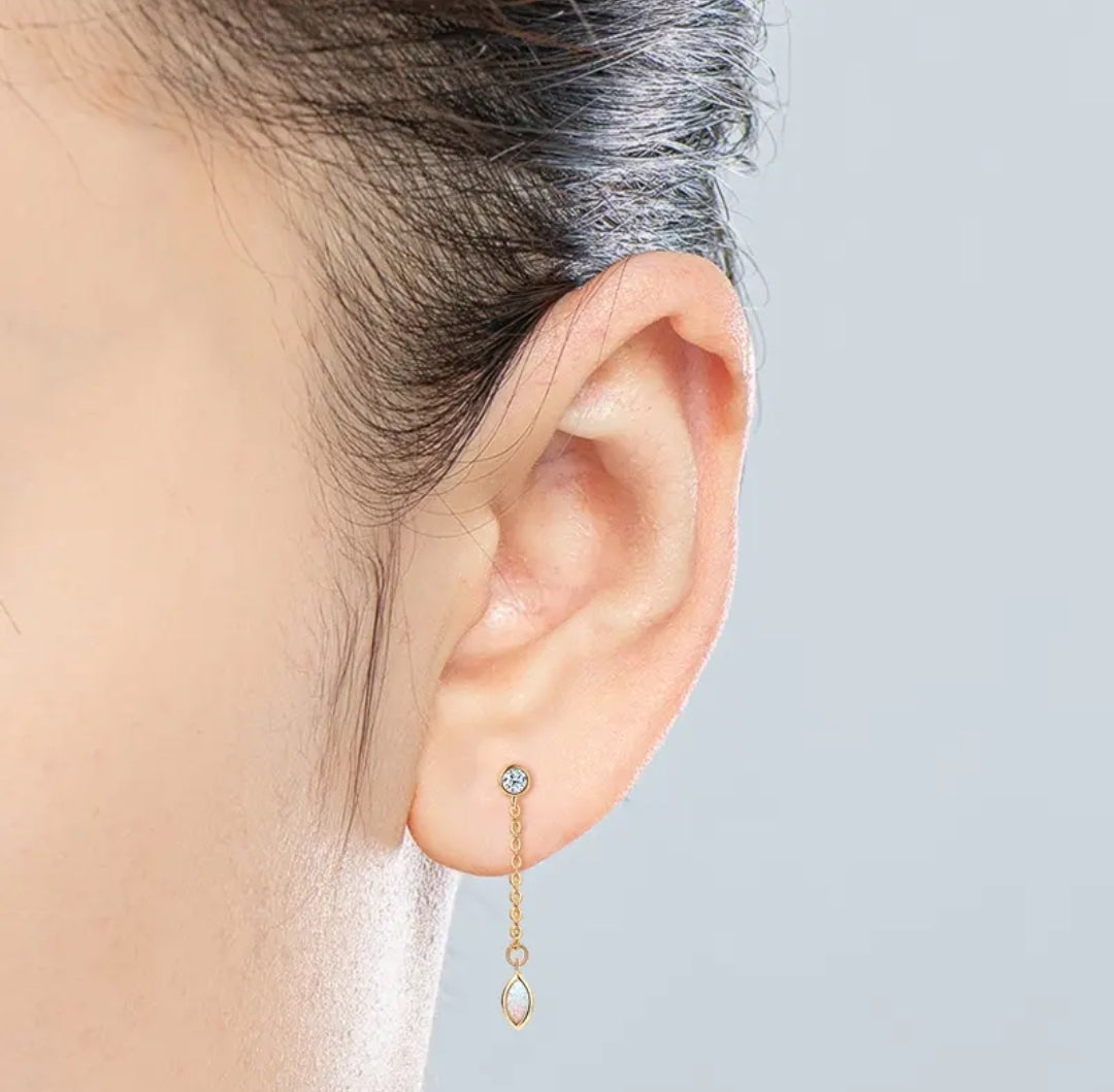 3*6mm unique Synthetic Opal earrings