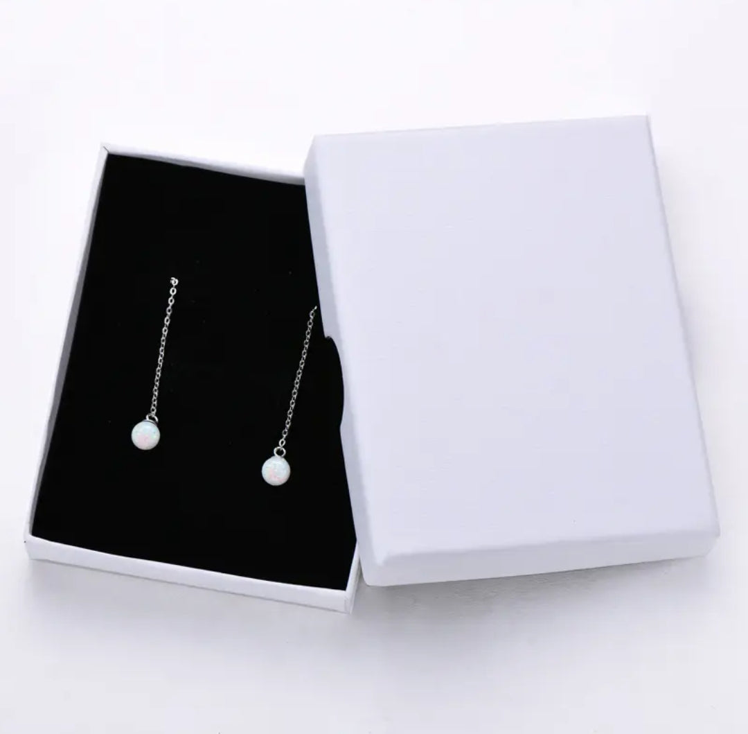 6mm unique Synthetic Opal earrings