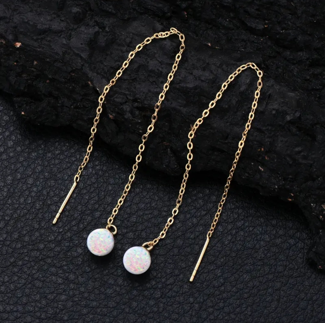 6mm unique Synthetic Opal earrings